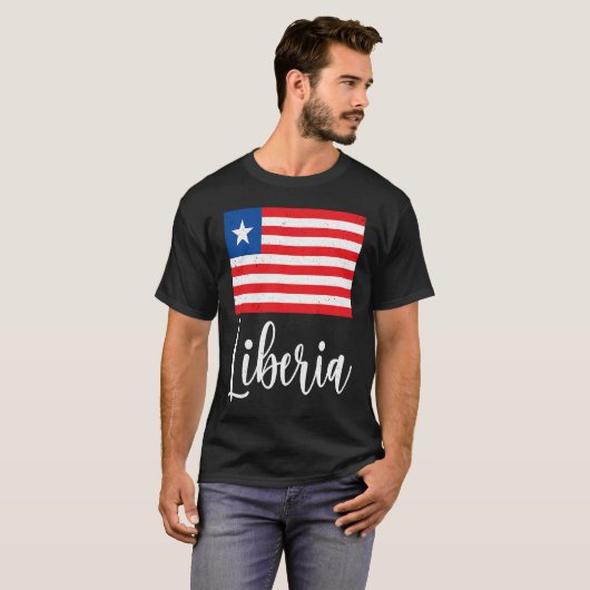 Liberiaanse vlag Liberia Erfgoed Liberiaanse worte T-shirt (Voorkant volledig)