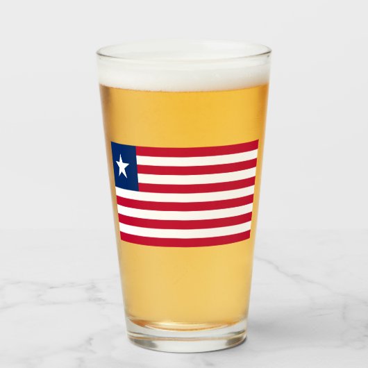 Liberiaanse vlag (Liberia) Glas (Voorkant gevuld)
