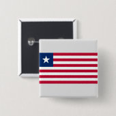 Liberiaanse vlag (Liberia) Vierkante Button 5,1 Cm (Voorkant /achterkant)