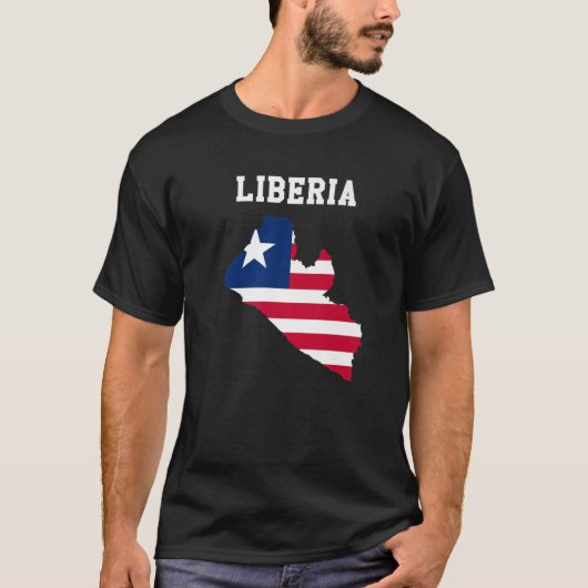 Liberiaanse vlag op de binnenkaart van Liberia T-shirt (Voorkant)