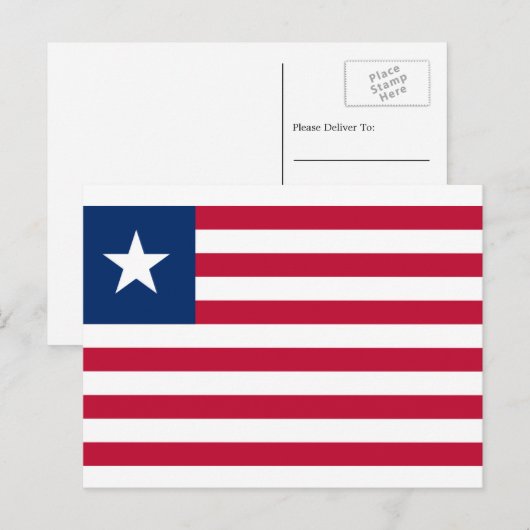 Liberiaanse vlag, vlag van Liberia Briefkaart (Voorkant / Achterkant)