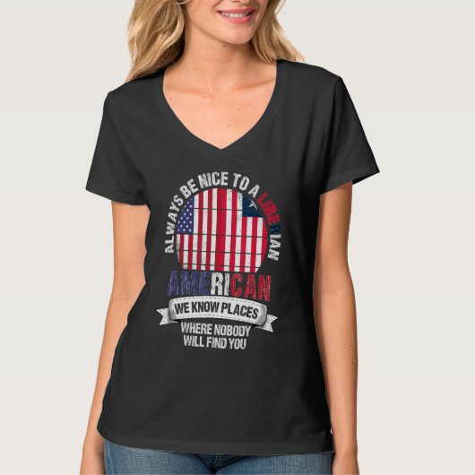 Liberian American We know Places where Country Lib T-shirt (Voorkant)
