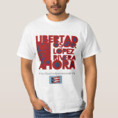 Libertad Oscar Lopez Rivera Ahora T-shirt (Voorkant)