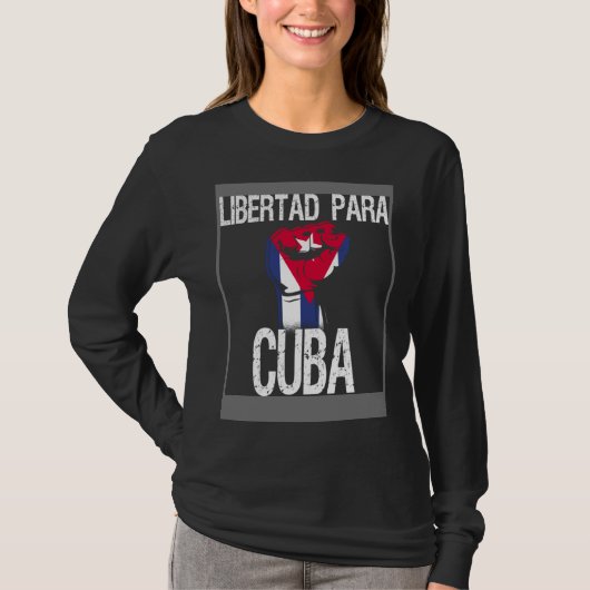 Libertad Para Cuba SOS Cuban Pro Freedom Movement T-shirt (Voorkant)