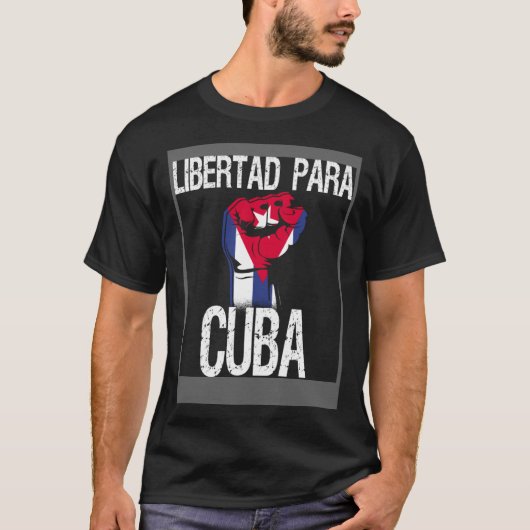 Libertad Para Cuba SOS Cuban Pro Freedom Movement T-shirt (Voorkant)