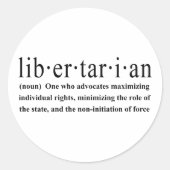 Libertarian Definition Ronde Sticker (Voorkant)
