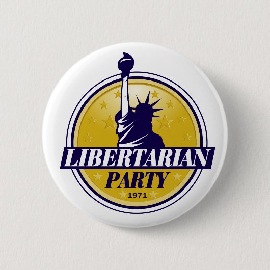 Libertarian Logo van de Partij Ronde Button 5,7 Cm (Voorkant)