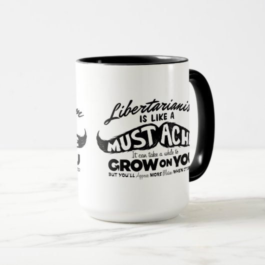 Libertarian Mustache Mok (Voorkant rechts)