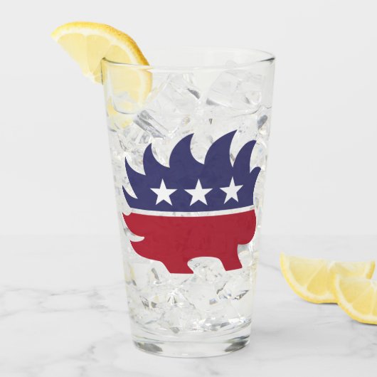 Libertarian Party Porcupine Symbol Glas (Voorkant ijs)