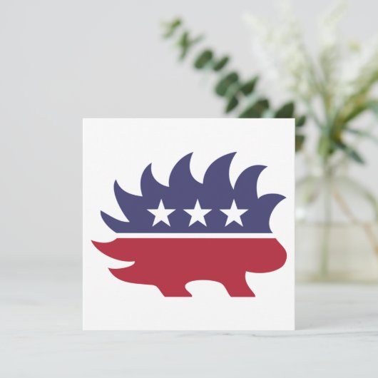 Libertarian Party Porcupine Symbol Kaart (Staand voorkant)