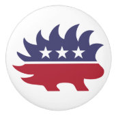 Libertarian Party Porcupine Symbol Keramische Knop (Voorkant)