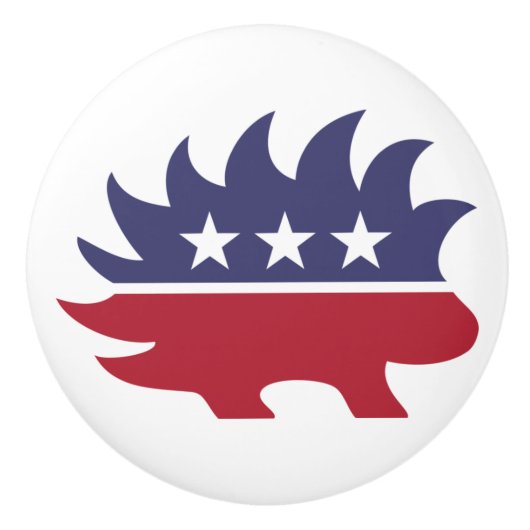 Libertarian Party Porcupine Symbol Keramische Knop (Voorkant)