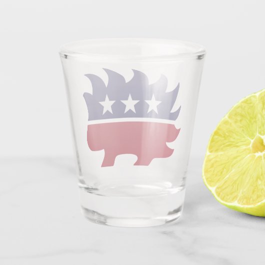 Libertarian Party Porcupine Symbol Shot Glas (Achterkant)