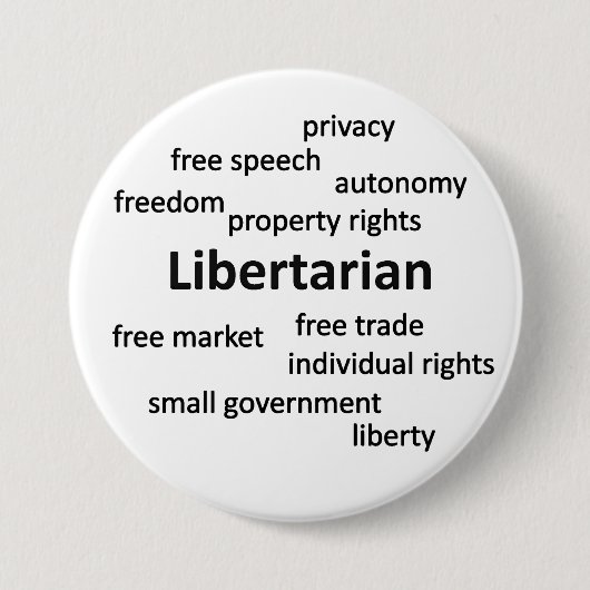 Libertarian Philosophy en Values Ronde Button 7,6 Cm (Voorkant)