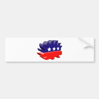 Libertarian porcupine 3D Bumpersticker
