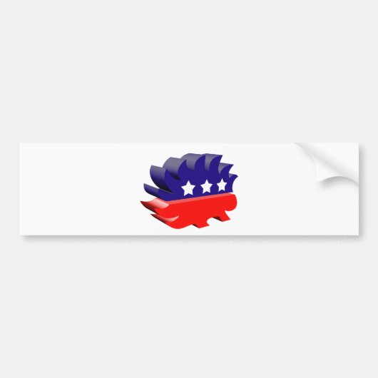 Libertarian porcupine 3D Bumpersticker (Voorkant)