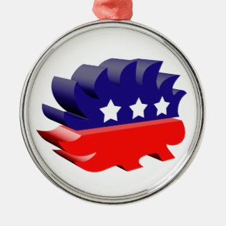 Libertarian porcupine 3D Metalen Ornament