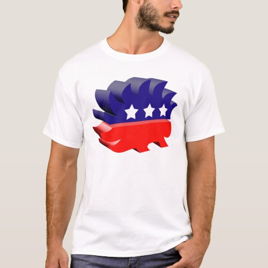 Libertarian porcupine 3D T-shirt (Voorkant)