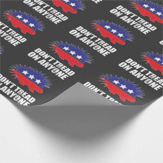 Libertarian Porcupine Logo Don't Tread on Anyone Cadeaupapier (Hoek)