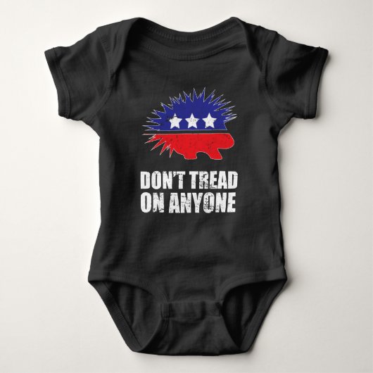 Libertarian Porcupine Logo Don't Tread on Anyone Romper (Voorkant)