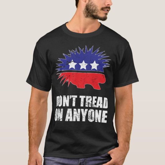 Libertarian Porcupine Logo Don't Tread on Anyone T-shirt (Voorkant)