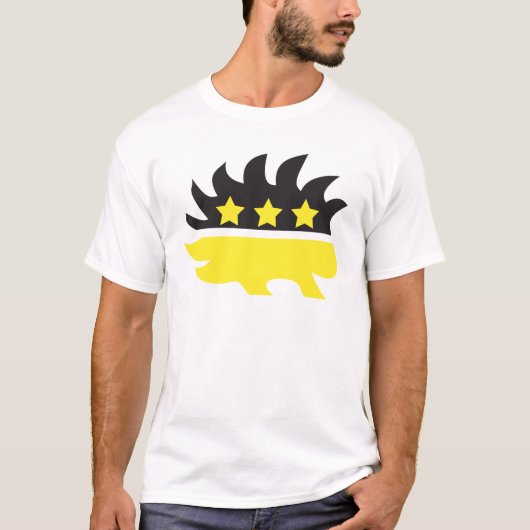 Libertarian porcupine logo (geel) t-shirt (Voorkant)