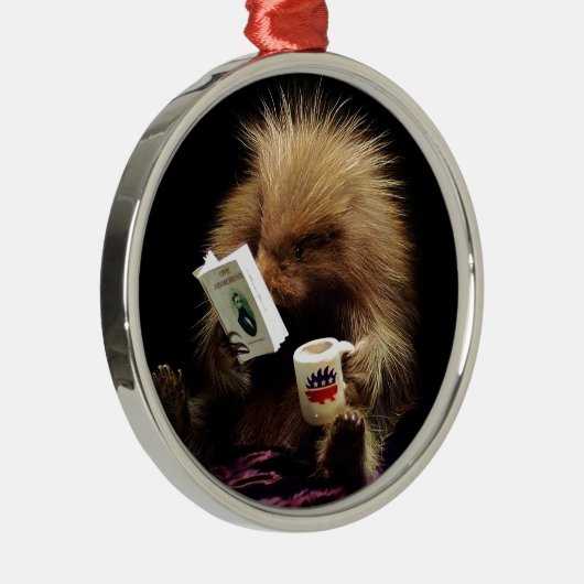 Libertarian Porcupine Mascot Civil Disgehoorzaamhe Metalen Ornament (Rechts)