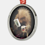 Libertarian Porcupine Mascot Civil Disgehoorzaamhe Metalen Ornament (Links)