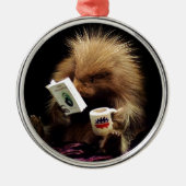 Libertarian Porcupine Mascot Civil Disgehoorzaamhe Metalen Ornament (Voorkant)