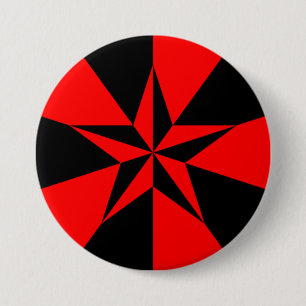 Libertarian-socialistische vlag ronde button 7,6 cm