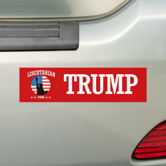 LIBERTARIAN VOOR TRUMP BUMPERSTICKER (Op auto)