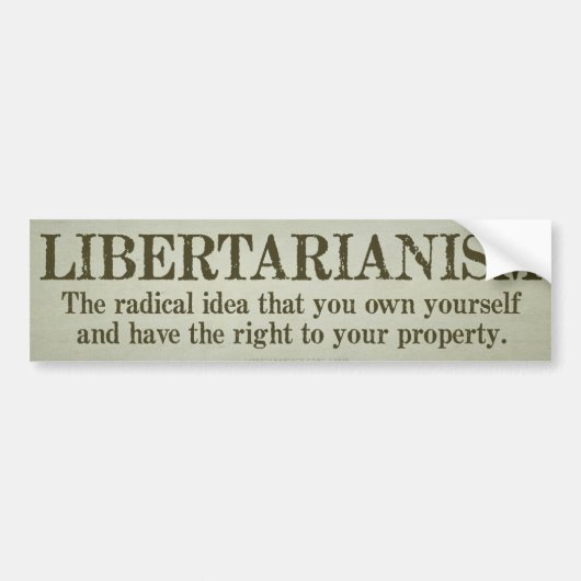 Libertarianisme Bumpersticker (Voorkant)