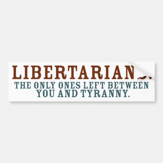 Libertarians Bumpersticker (Voorkant)