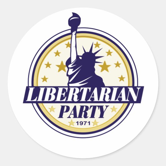 libertariële partij logo ronde sticker (Voorkant)