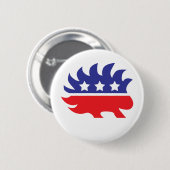 libertariële porcupine ronde button 5,7 cm (Voorkant /achterkant)