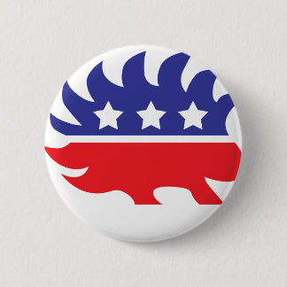libertariële porcupine ronde button 5,7 cm