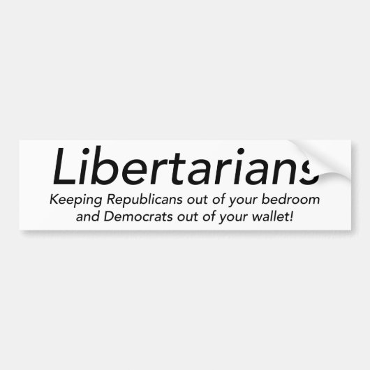 Libertariërs Bumpersticker (Voorkant)