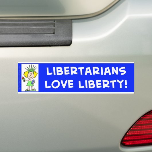 Libertariërs houden van vrijheid libbie bumpersticker (Op auto)