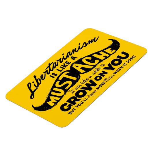 Libertarische snor Premium Flexi Magnet Magneet (Linkerzijde)