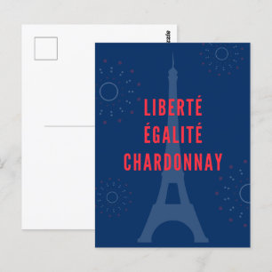 Liberté Égalité Chardonnay Grappige Eiffeltoren Wi Briefkaart