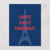 Liberté Égalité Chardonnay Grappige Eiffeltoren Wi Briefkaart (Voorkant)