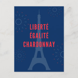 Liberté Égalité Chardonnay Grappige Eiffeltoren Wi Briefkaart
