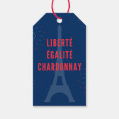 Liberté Égalité Chardonnay Grappige Eiffeltoren Wi Cadeaulabel (Voorkant)