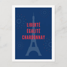Liberté Égalité Chardonnay Grappige Eiffeltoren Wi Feestdagenkaart