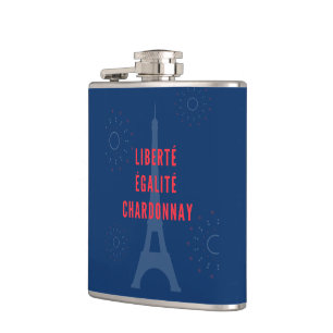 Liberté Égalité Chardonnay Grappige Eiffeltoren Wi Heupfles