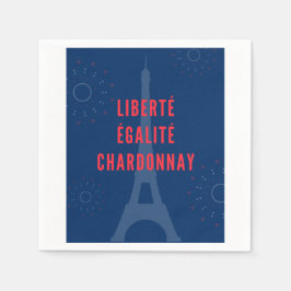 Liberté Égalité Chardonnay Grappige Eiffeltoren Wi Servet
