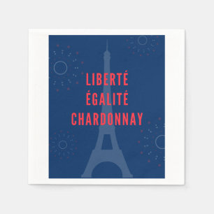 Liberté Égalité Chardonnay Grappige Eiffeltoren Wi Servet