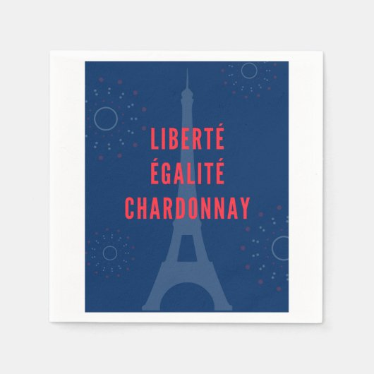 Liberté Égalité Chardonnay Grappige Eiffeltoren Wi Servet (Voorkant)