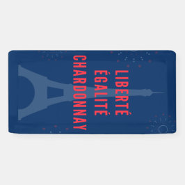 Liberté Égalité Chardonnay Grappige Eiffeltoren Wi Spandoek