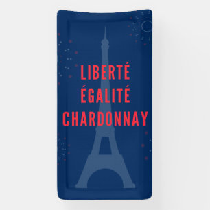 Liberté Égalité Chardonnay Grappige Eiffeltoren Wi Spandoek